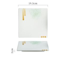 Creative Ceramic Plate Square Household (Option: Beginning of Spring-8inches)