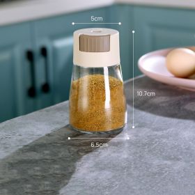 Measurable Control Salt Shaker Kitchen Sealed Glass Seasoning Jar (Color: Beige)