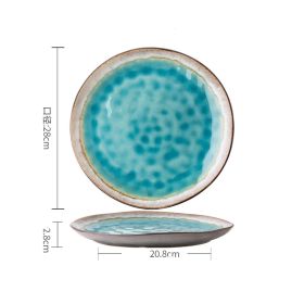 Retro Shaped Ceramic Bowls And Plates (Option: Flat disc 11inches)